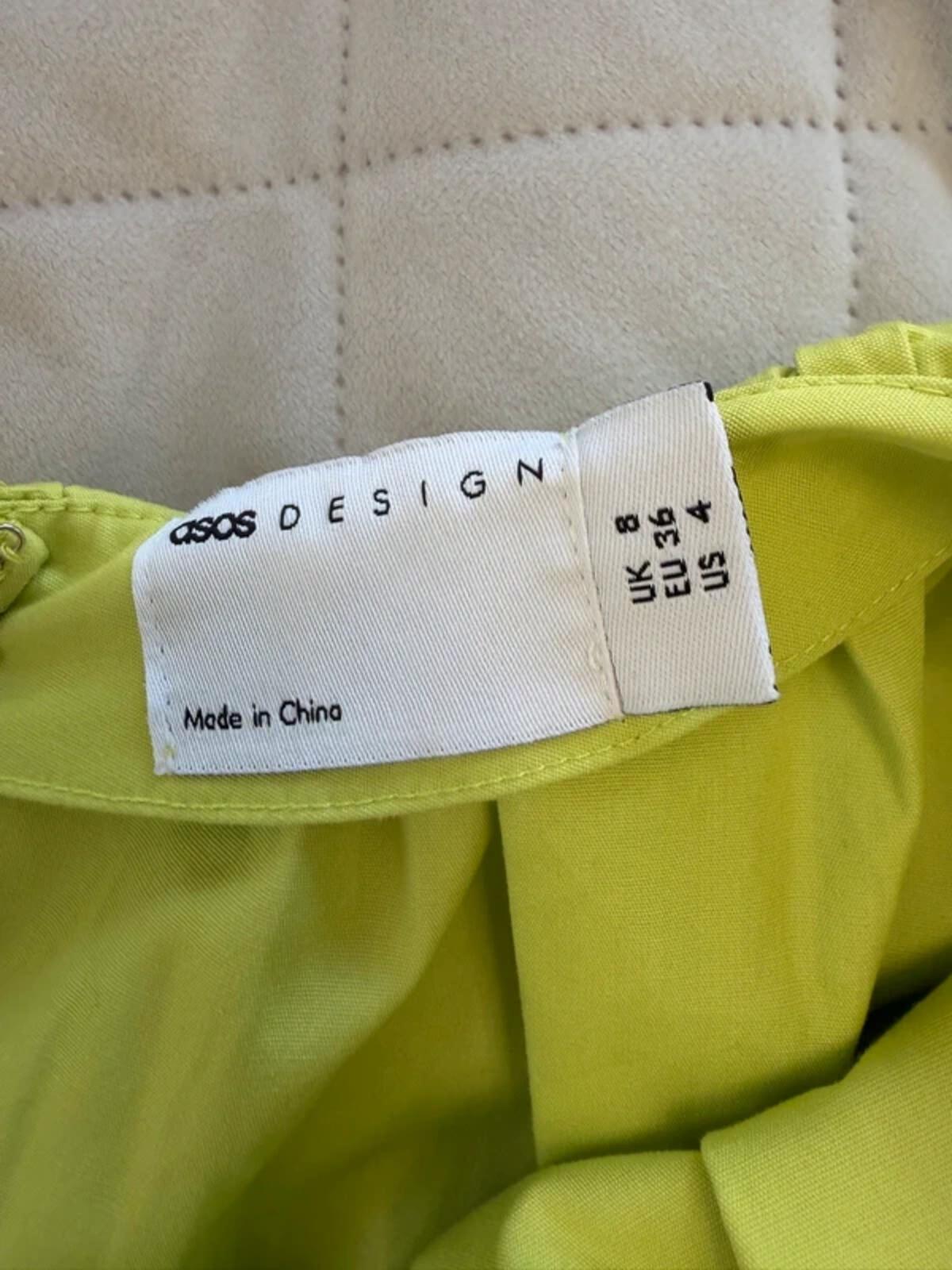 BNWT Asos Lime Green Strapless Dip Hem Dress 8