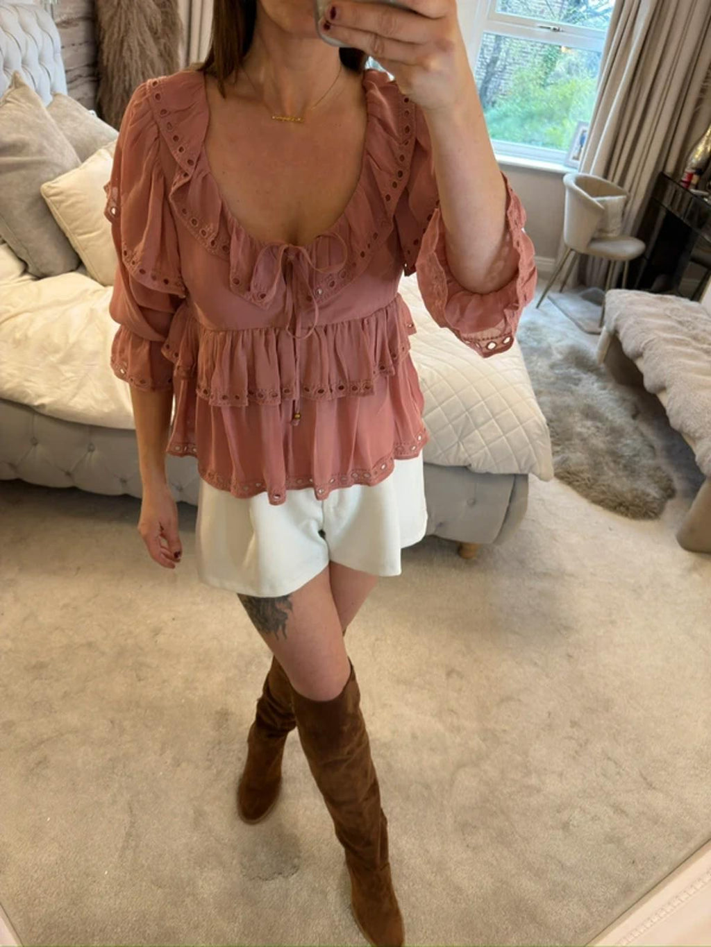 BNWT Dusky Pink Boho Blouse 8