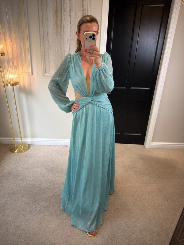 Anne Louise Boutique Blue Goddess Open Back Maxi Dress 6
