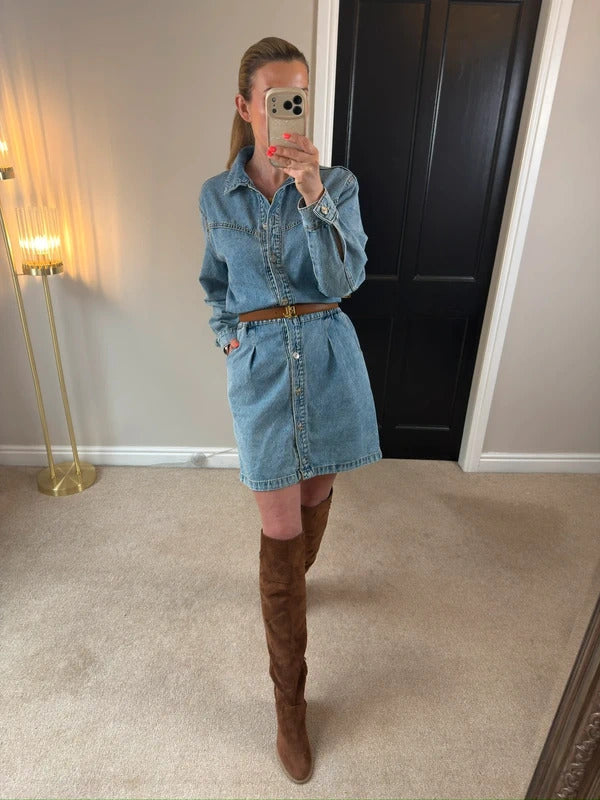 Mango Denim Shirt Dress Size Small