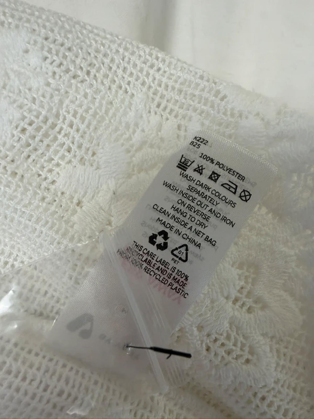V by Very White Sheer Boho Top One Size