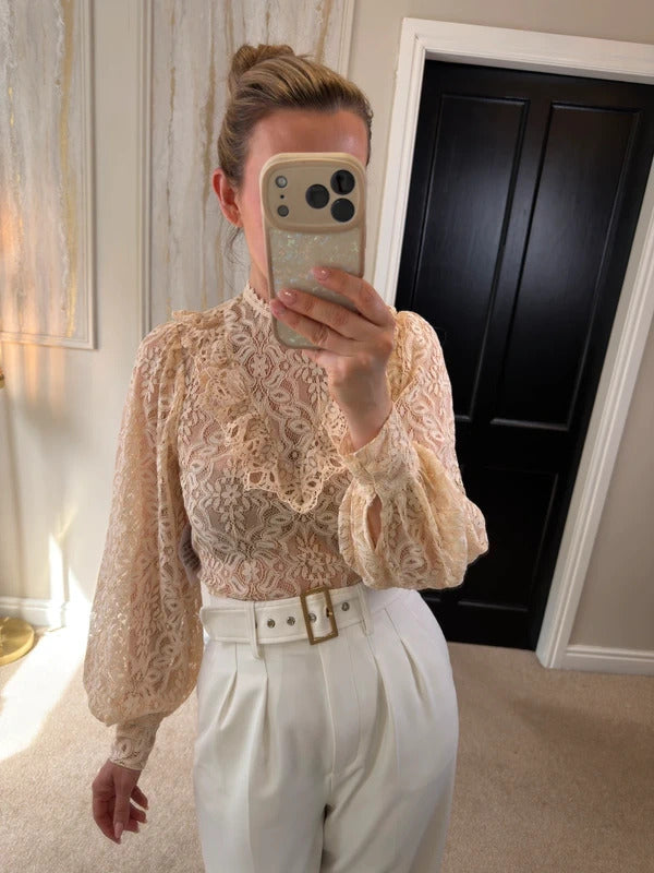 BNWT Miss Selfridge Cream Lace Blouse 8
