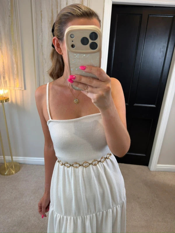 Nasty Gal White Open Back Maxi 10