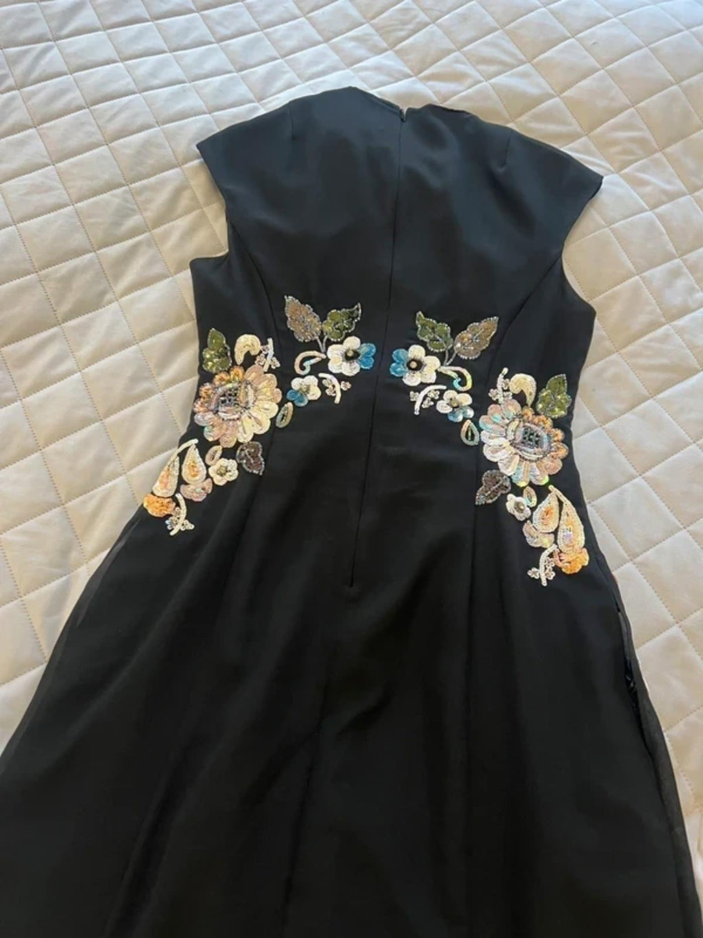 Needle & Thread Black Embellished Floral Dress 8