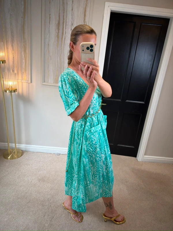 Orientique Turqoise Oversized Shirt Dress 10