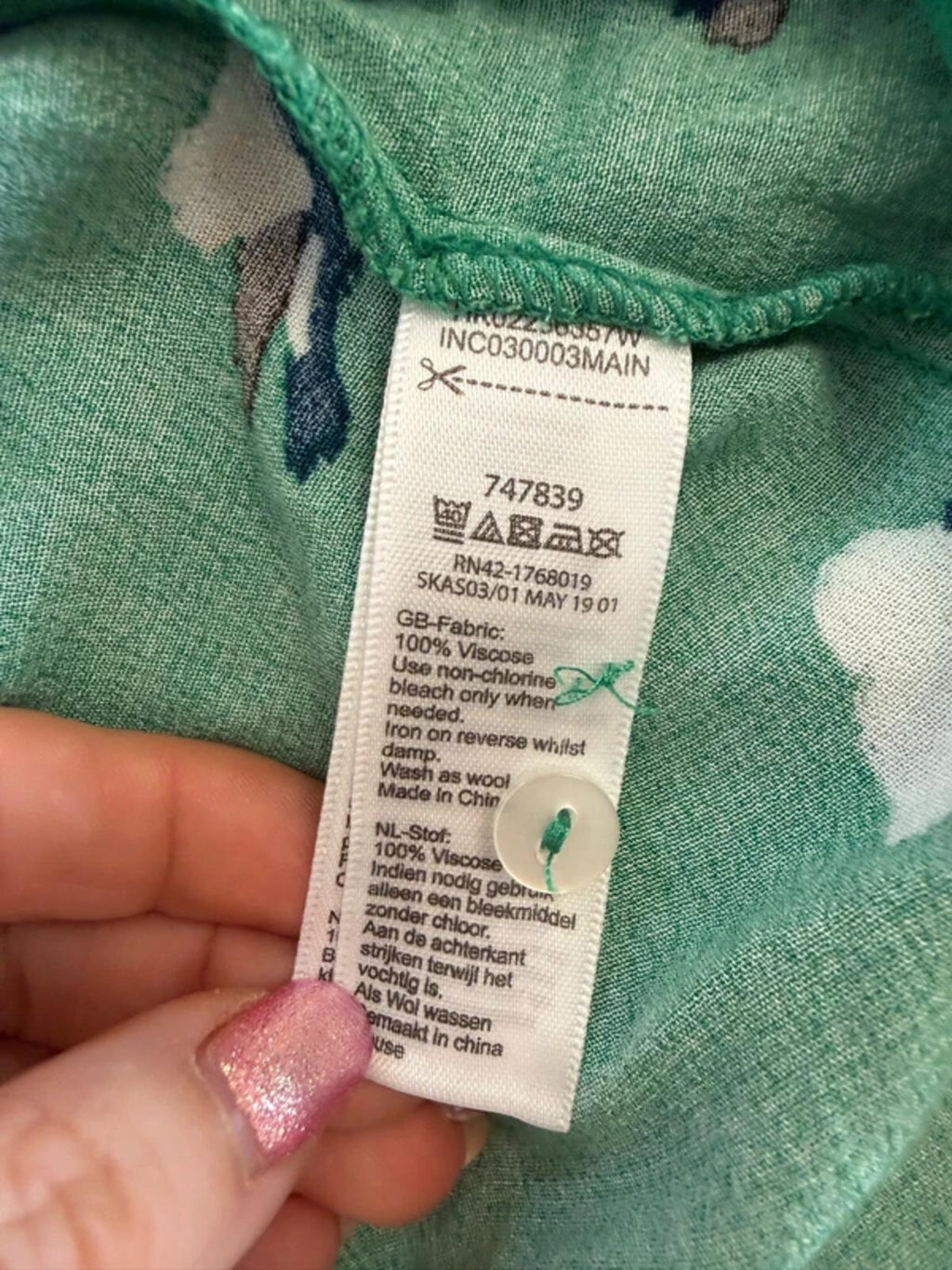 Monsoon Green Floral Blouse 16