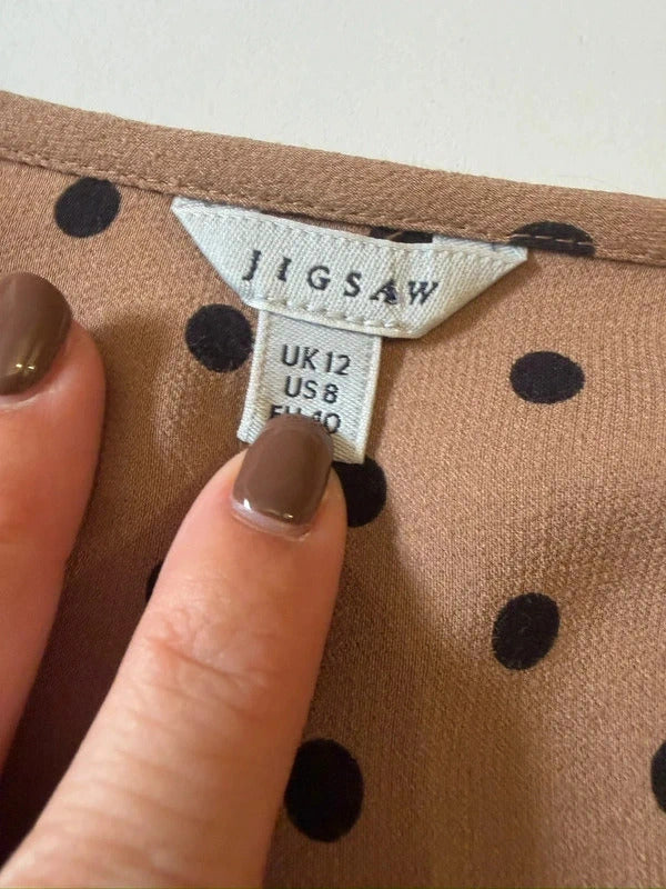 Jigsaw Beige & Black Polka Dot Jumpsuit 12
