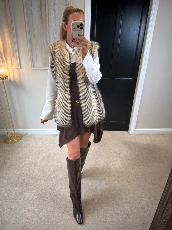 Armani Exchange Faux Fur Gilet Small
