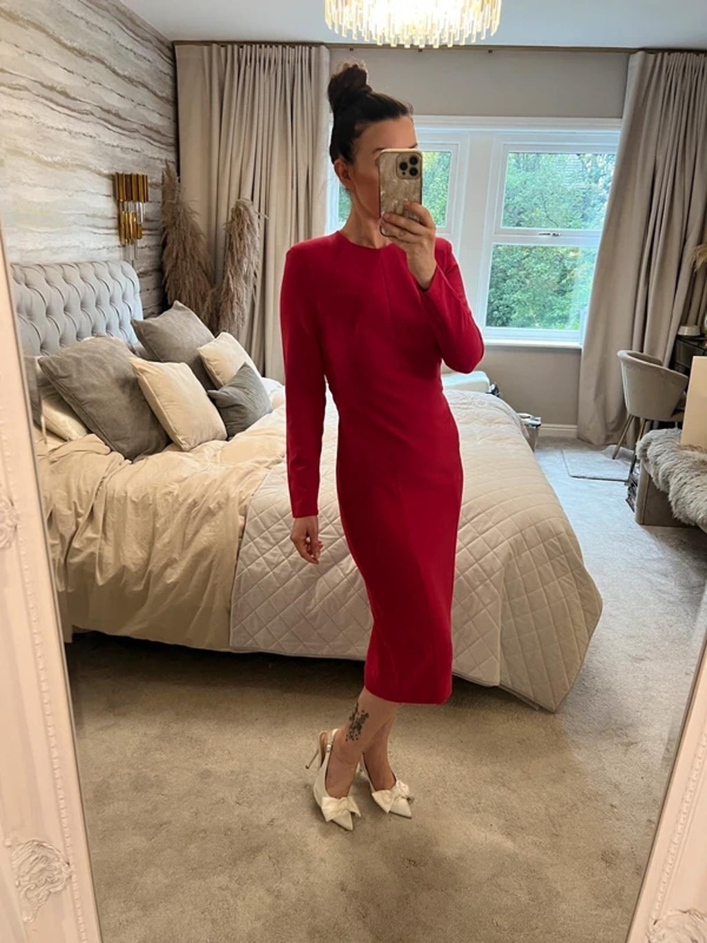 AQ / AQ Pink Open Back Midi Dress 8