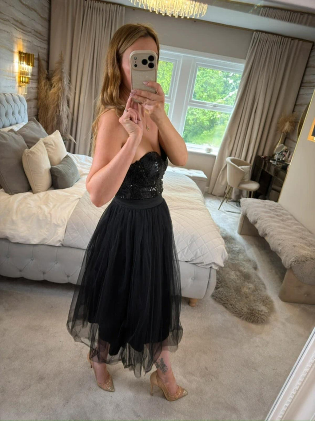 Rare London Limited Edition Black Sequin Tutu Tulle Dress XS
