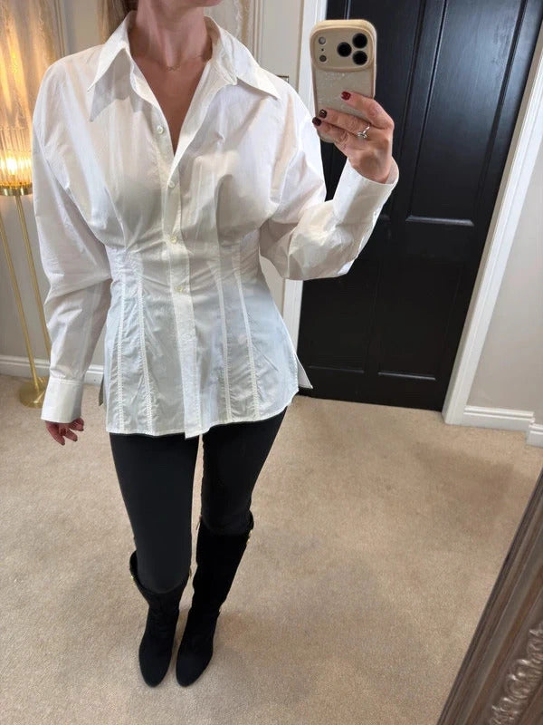 BNWT & Other Stories White Cinched Shirt 10