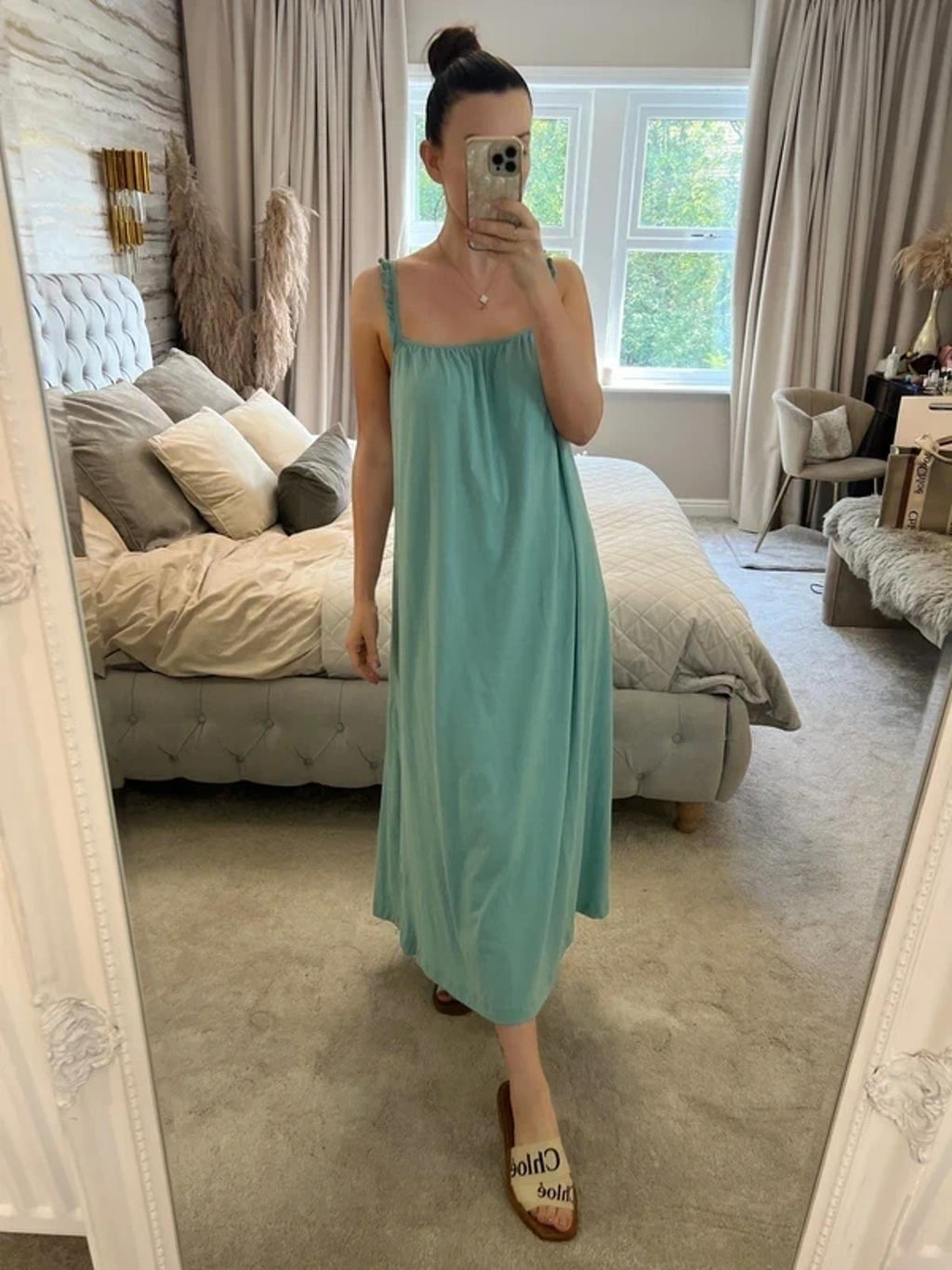 BNWT Zara Mint Green Midi Dress Large