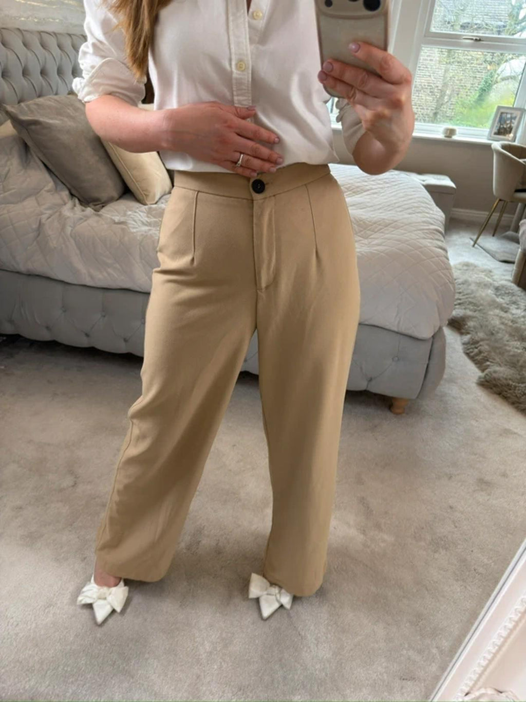 Bershka Camel Wide Leg Trouser 10