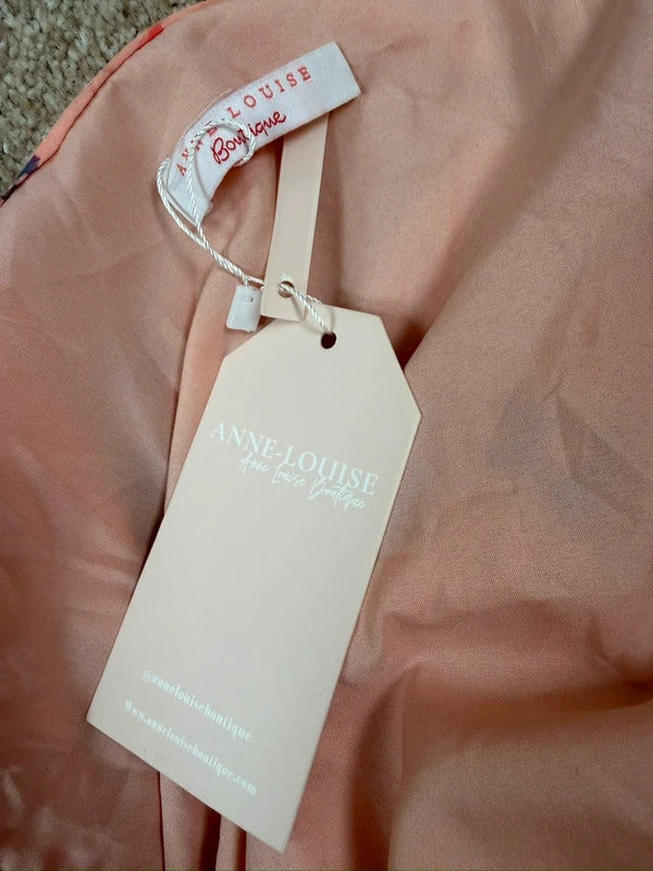 BNWT Anne Louise Boutique Pink Floral Frill Dress 8