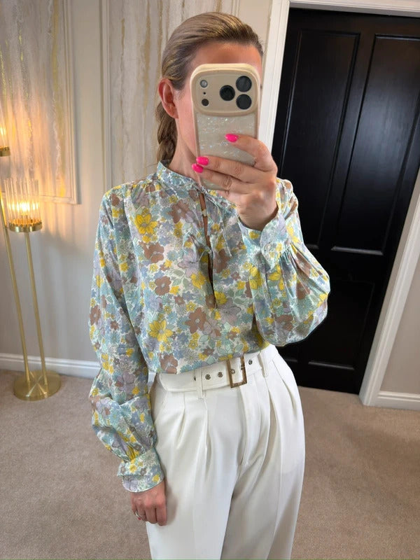 La Redoute Oversized Floral Tie Front Blouse 6