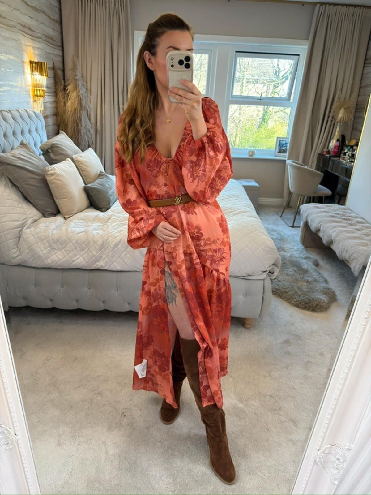 BNWT Asos Boho Satin Open Back Midi 10