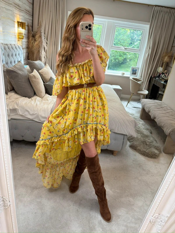 LoveShackFancy Alexia Sunbath Yellow Dress 8