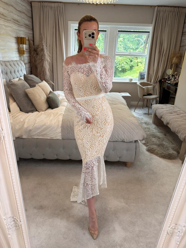 BNWT Elle Zeitoune White Marchesa Gown 12