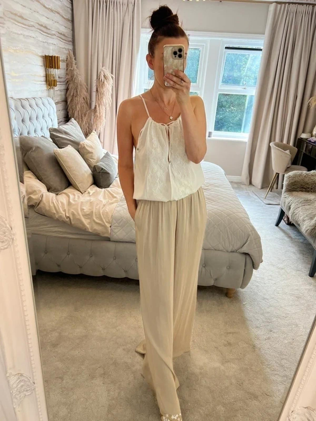 Jane Norman White Lace Boho Blouse 10