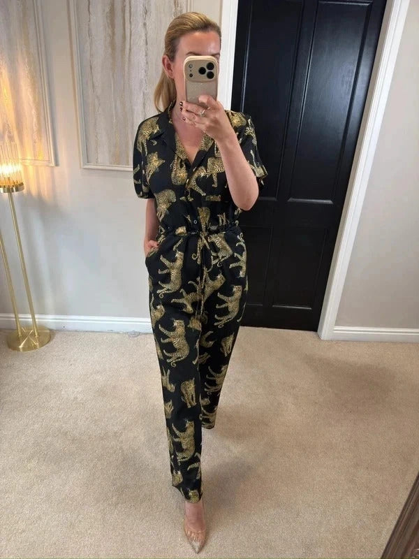 BNWT Dancing Leopard Black Leopard Jumpsuit 6