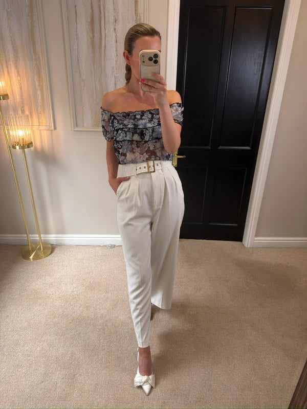 Y2K Sheer Floral Long Blouse Small