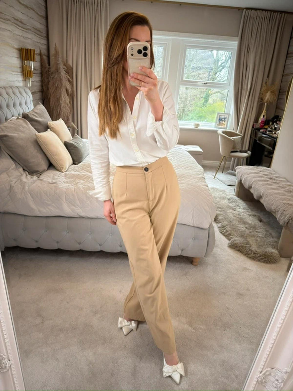 Bershka Camel Wide Leg Trouser 10