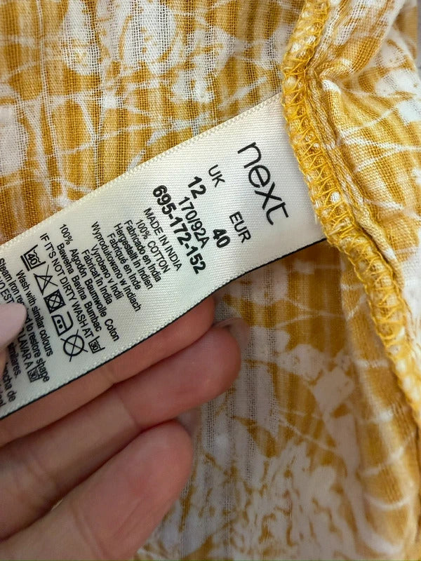 Next Mustard Yellow & White Floral Blouse 12