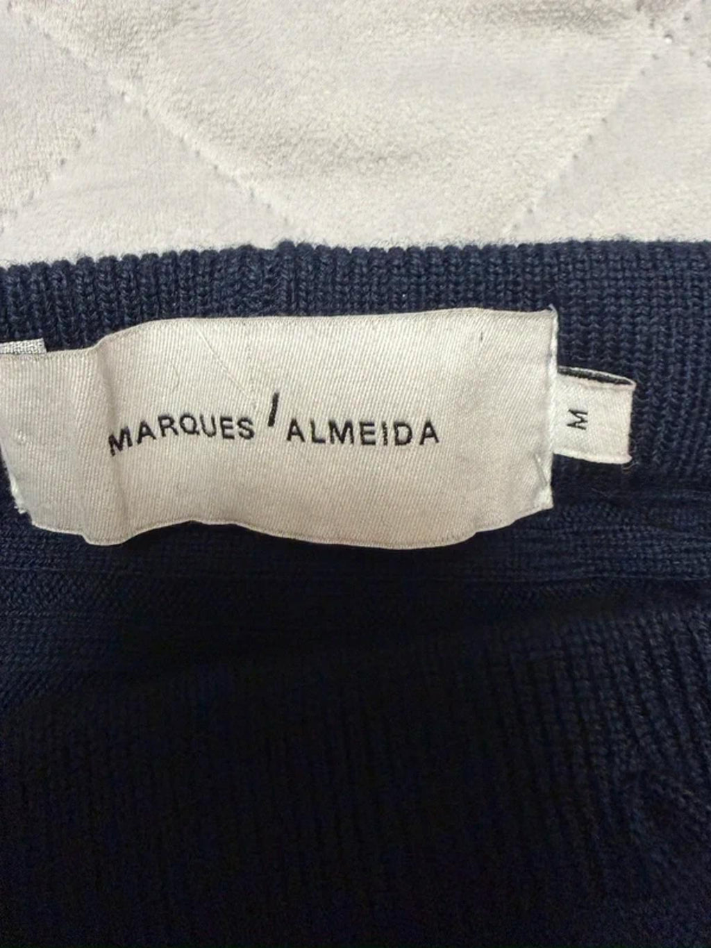 Marques Almeida Navy Knitted Asymmetrical Skirt 8/10