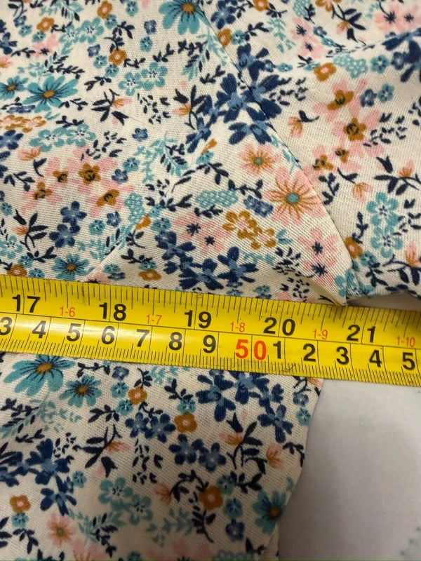 Sarah John Floral Plunge Blouse Size Medium