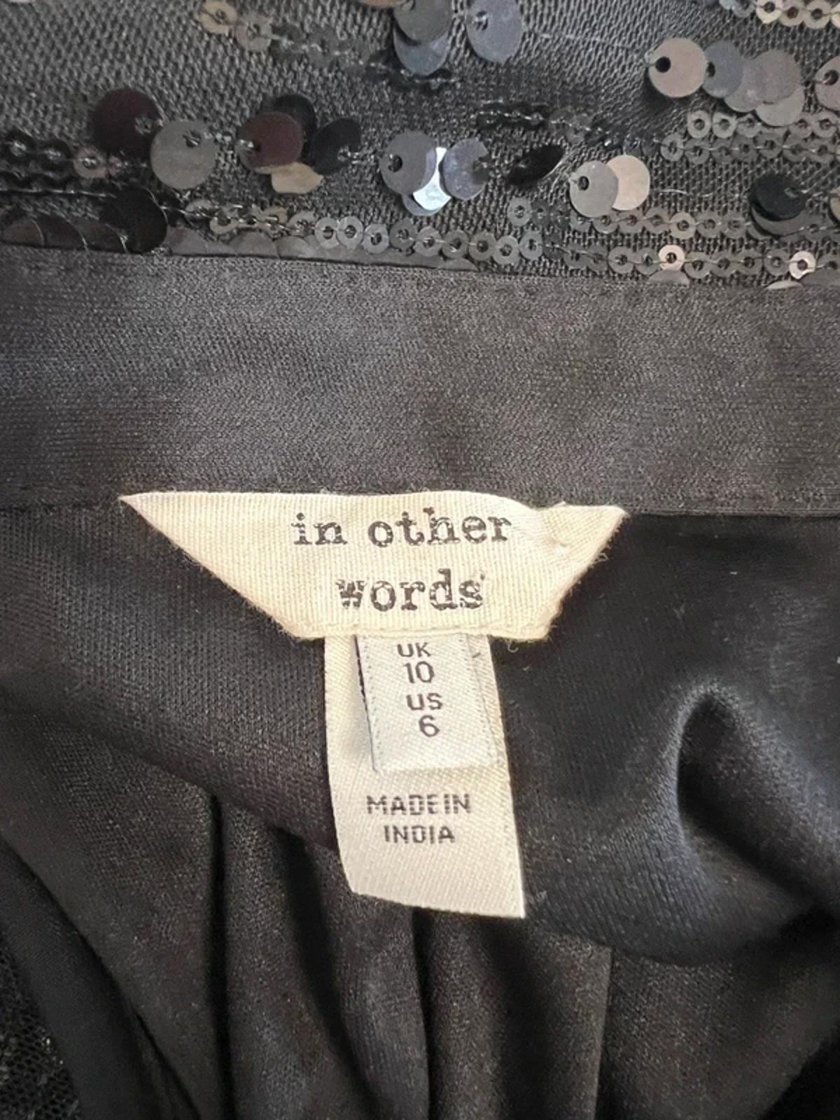 River Island Black Sequin Mini Dress 10