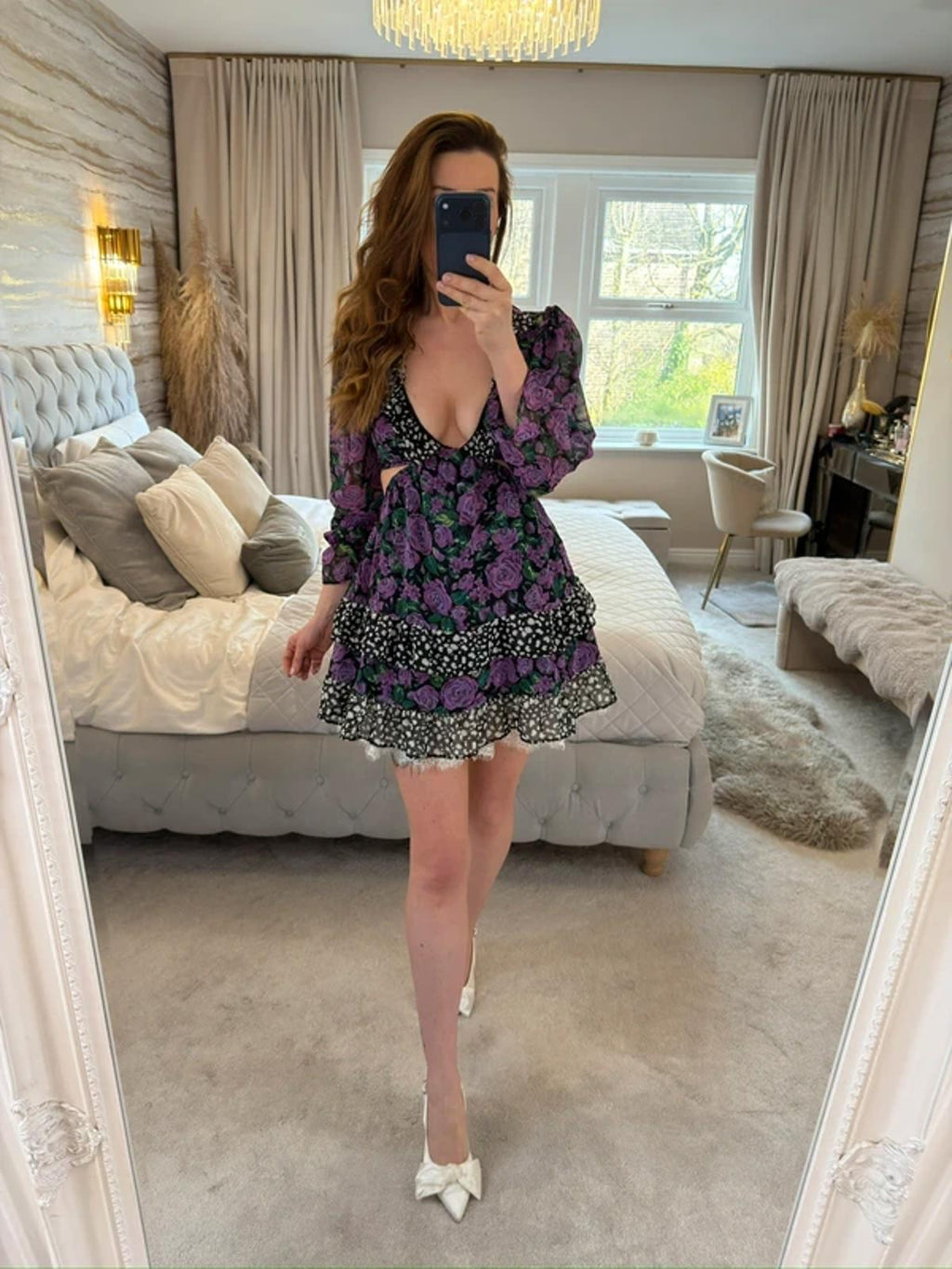 Miss Selfridge Purple Open Back Mini Dress Petite 6