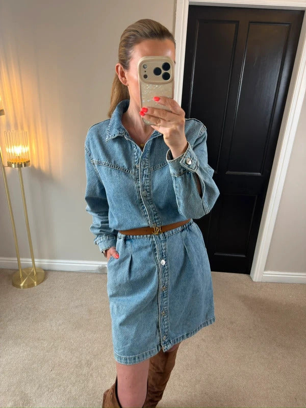 Mango Denim Shirt Dress Size Small