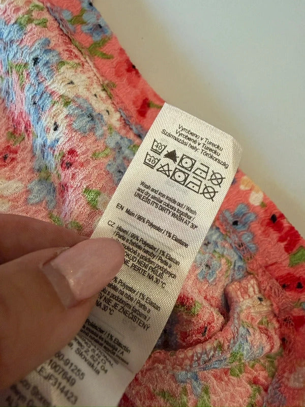 F&F Multicoloured Floral Frill Midi Dress 10