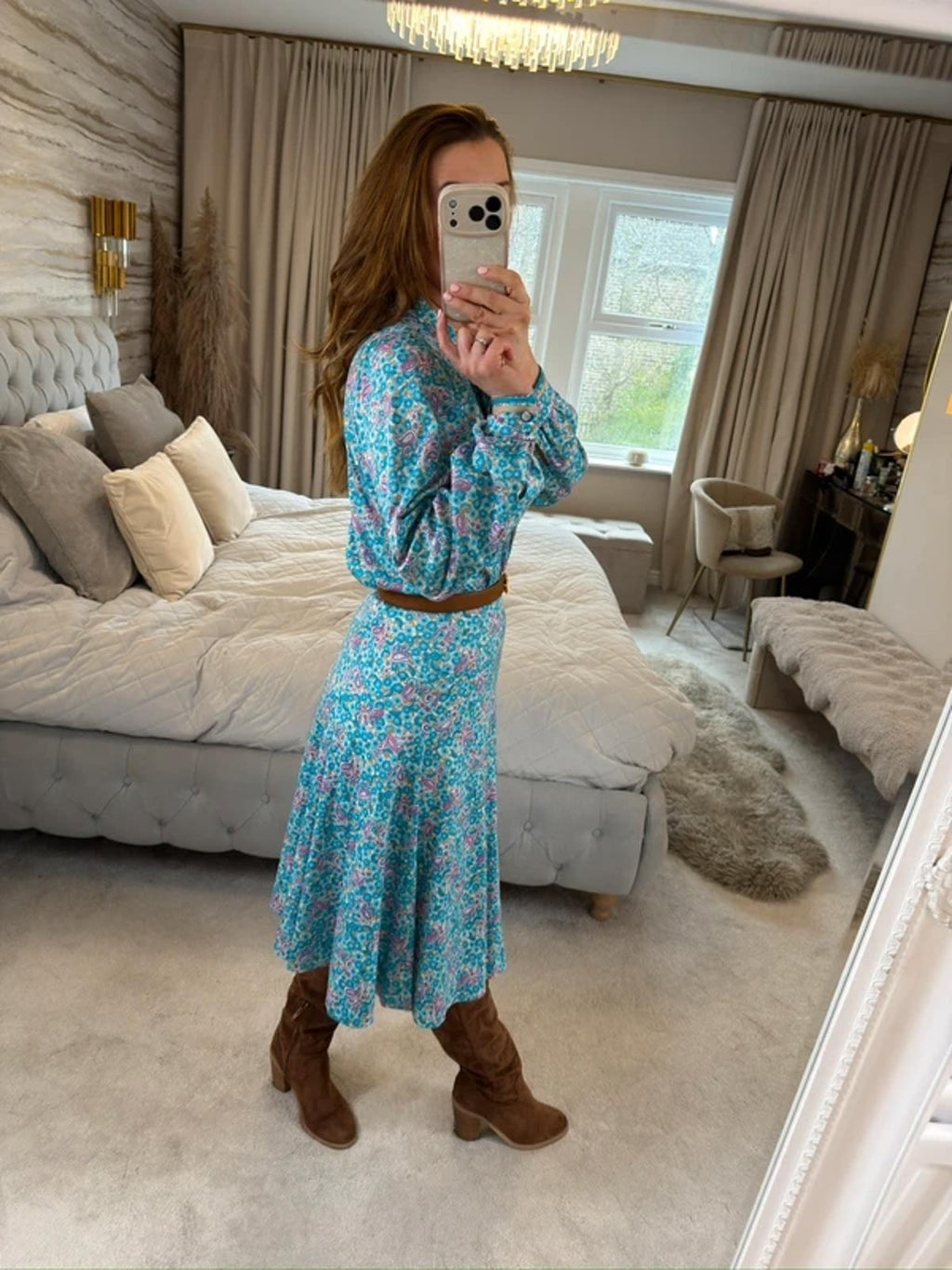 Vintage Blue Paisley Skirt Co Ord 6/8