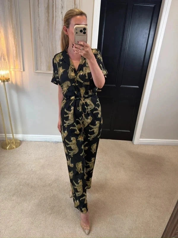 BNWT Dancing Leopard Black Leopard Jumpsuit 6