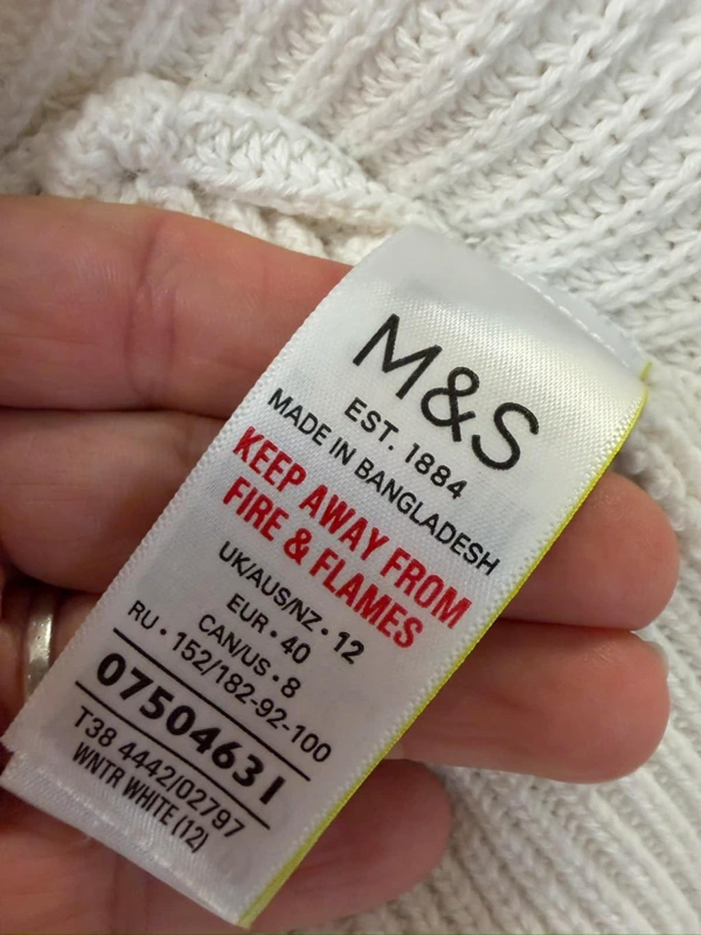 M&S White Knitted Short Sleeve Jumper 12