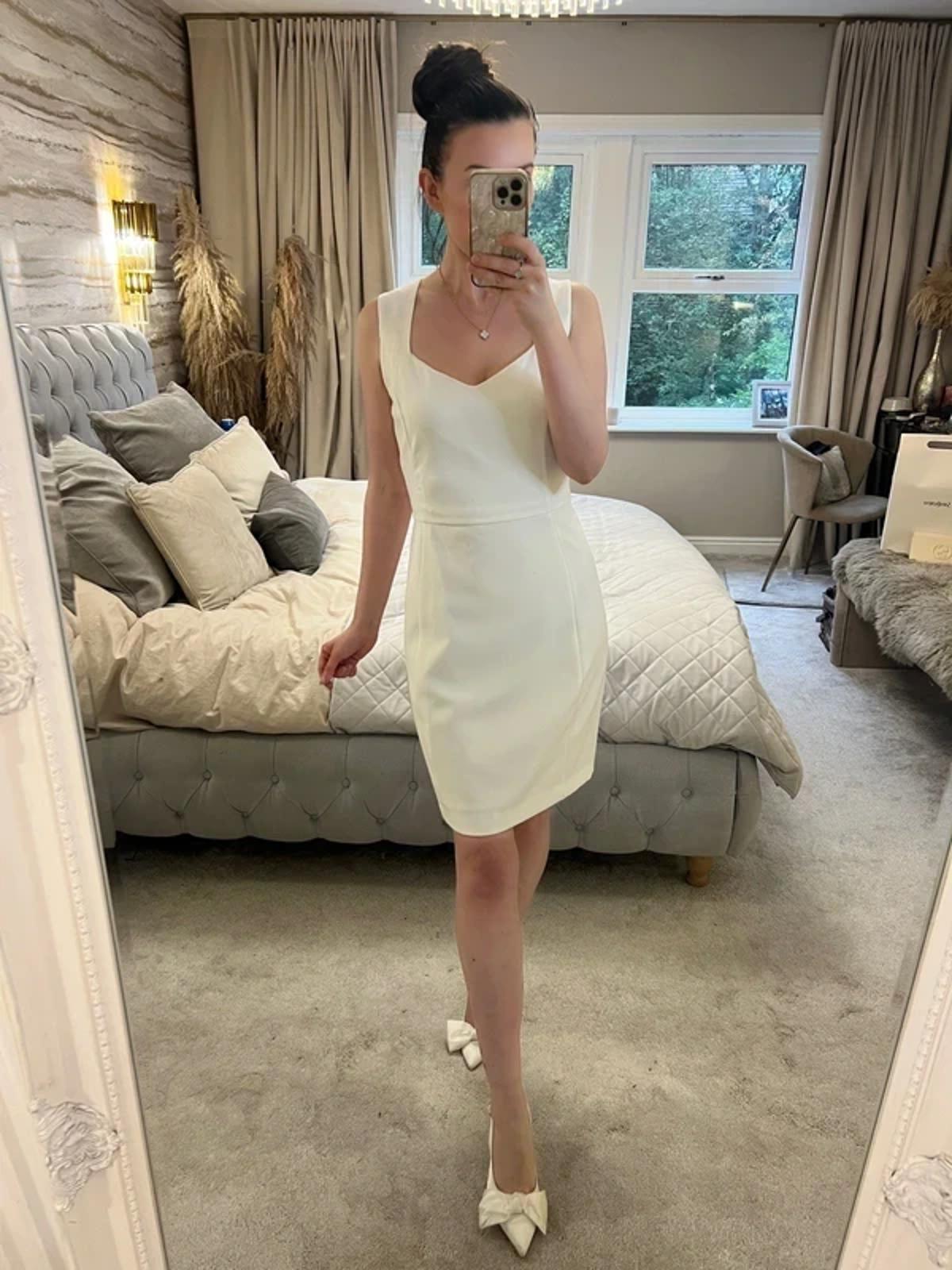 Mango White Formal Dress Medium