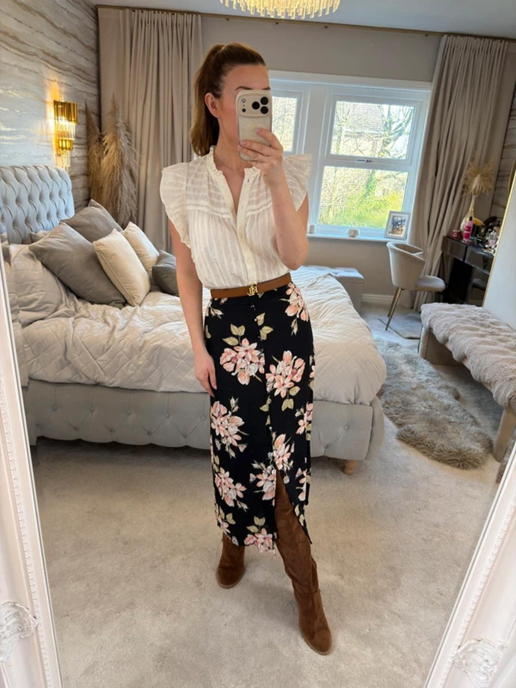 Warehouse Floral Midi Skirt 6