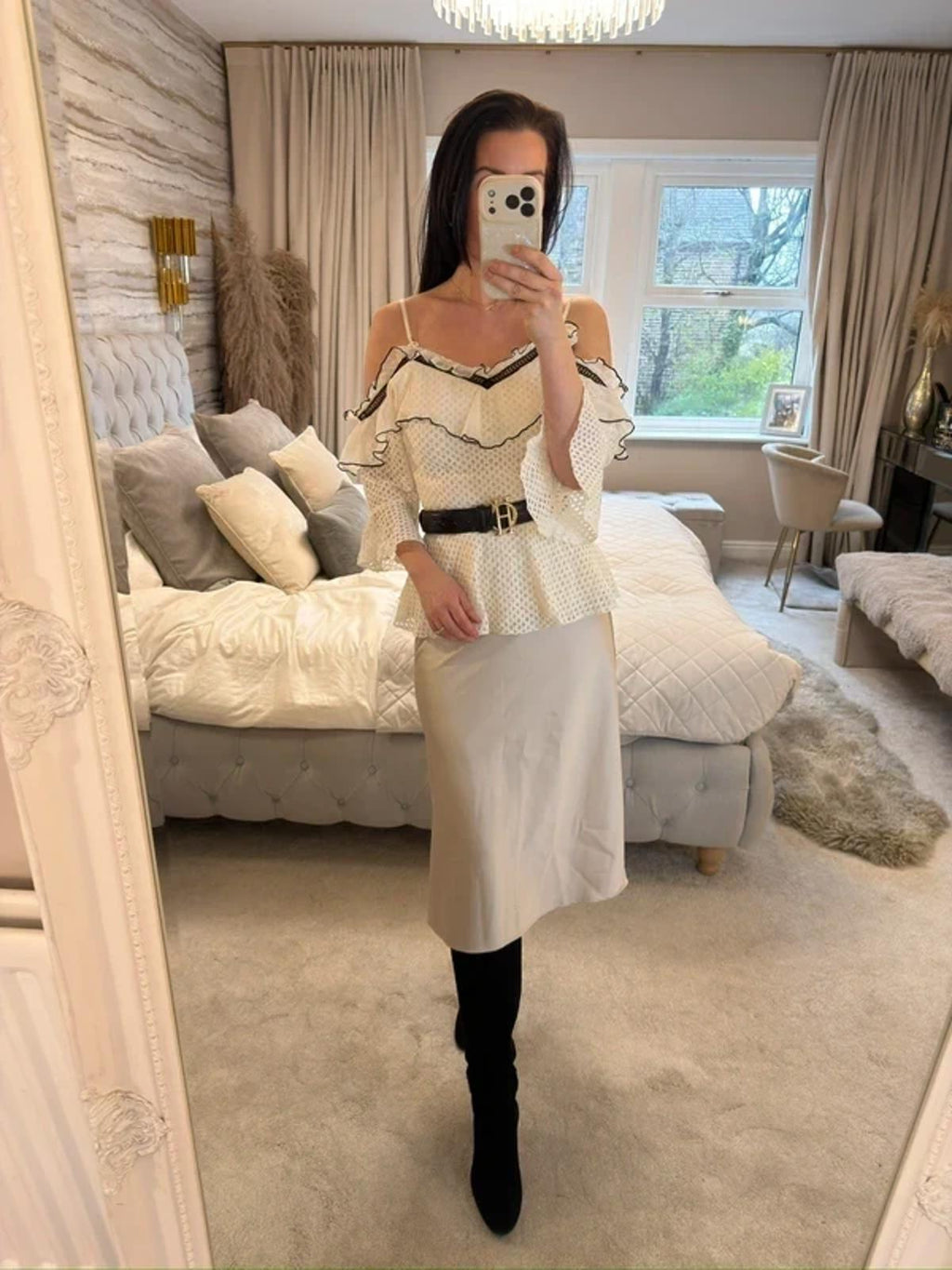 River Island Cream & Black Boho Blouse 12