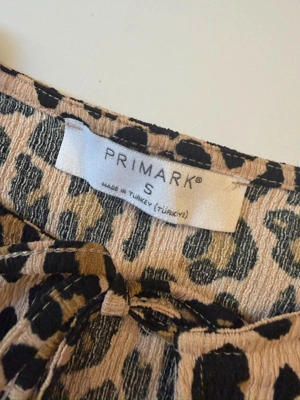 Primark Brown Animal Print Smock Dress Small