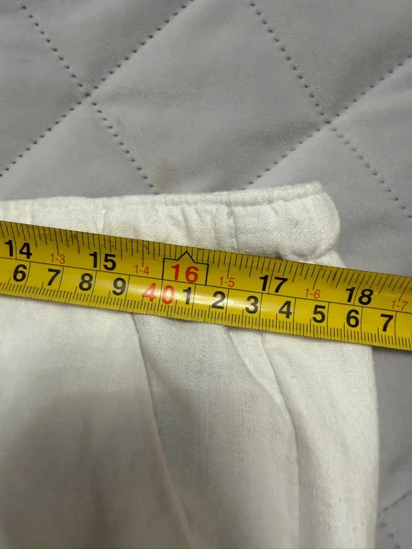 Hollister White Linen Blend Trousers Large