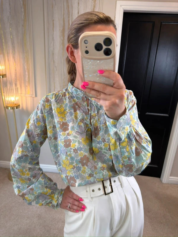 La Redoute Oversized Floral Tie Front Blouse 6