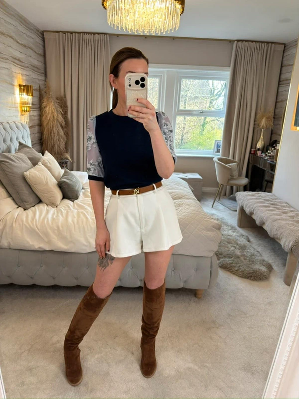 Double 11 Navy Floral Top Small