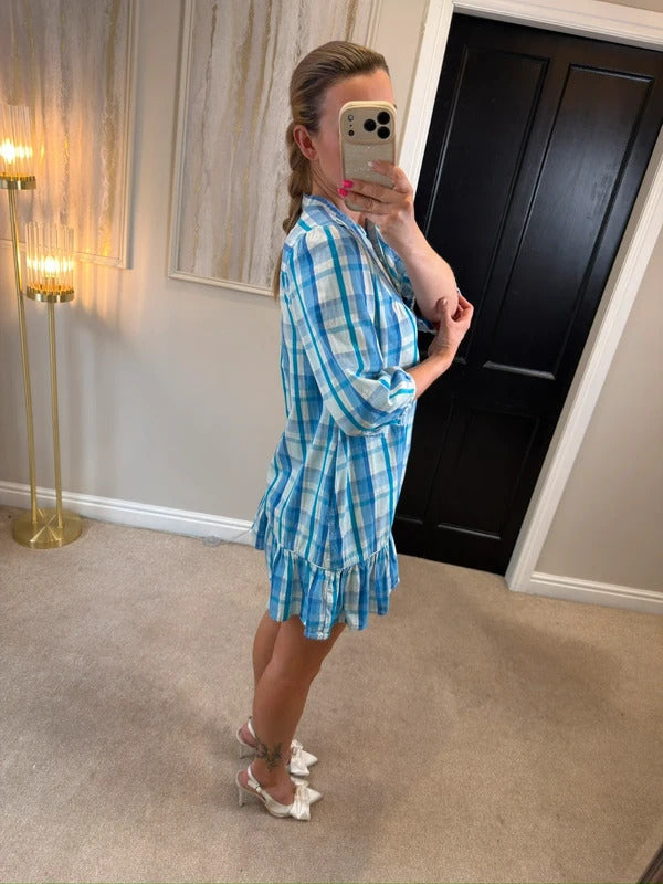Vintage Jack Wills Blue Check Tunic / Mini Dress 10
