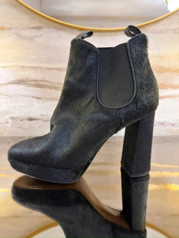 Hobbs London Pony Style Calfskin Heeled Chelsea Boots 7
