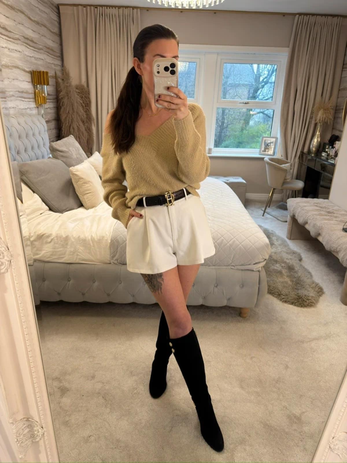 H&M Beige Fluffy Jumper Medium