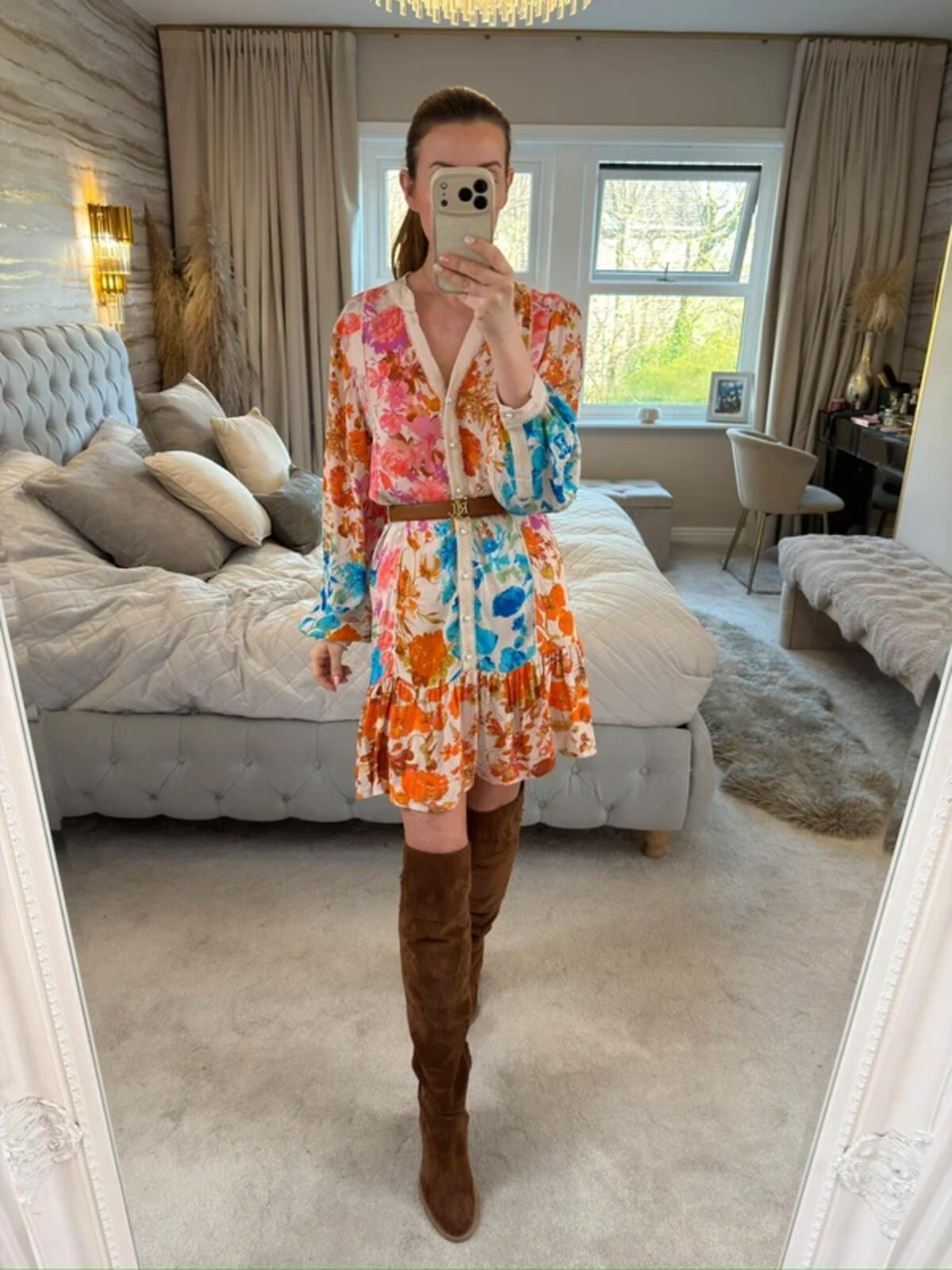 Stella Moretti Multicoloured Boho Floral Dress One Size