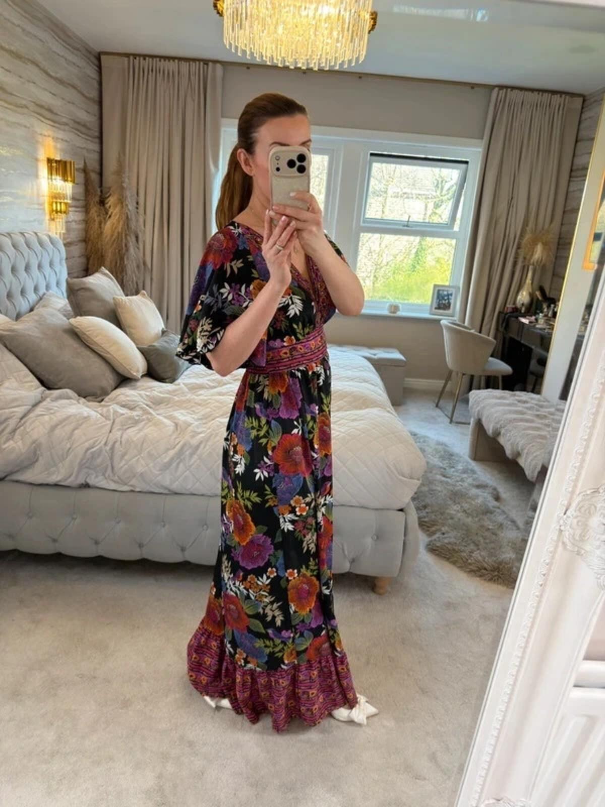 Papaya Multicoloured Embellished Maxi Dress 10