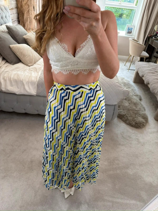 M&S Multicoloured Pleated Midi Skirt 8