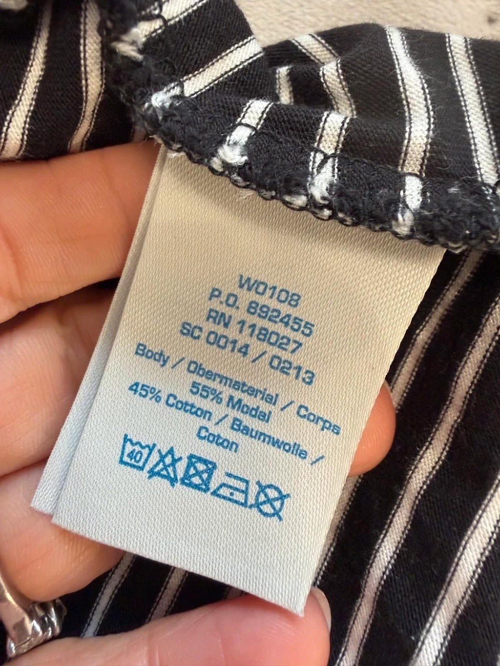 Boden Black & White Stripe Jersey Top 10